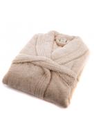 Albornoz algodon ecológico 100% biege rizo americano (cuello smocking)