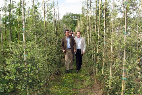 Martín conoce el vivero forestal donde se estudia el potencial de la encina como sumidero de CO2