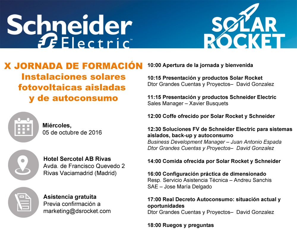 X Jornada de Formación: Instalaciones solares fotovoltaicas aisladas y de autoconsumo