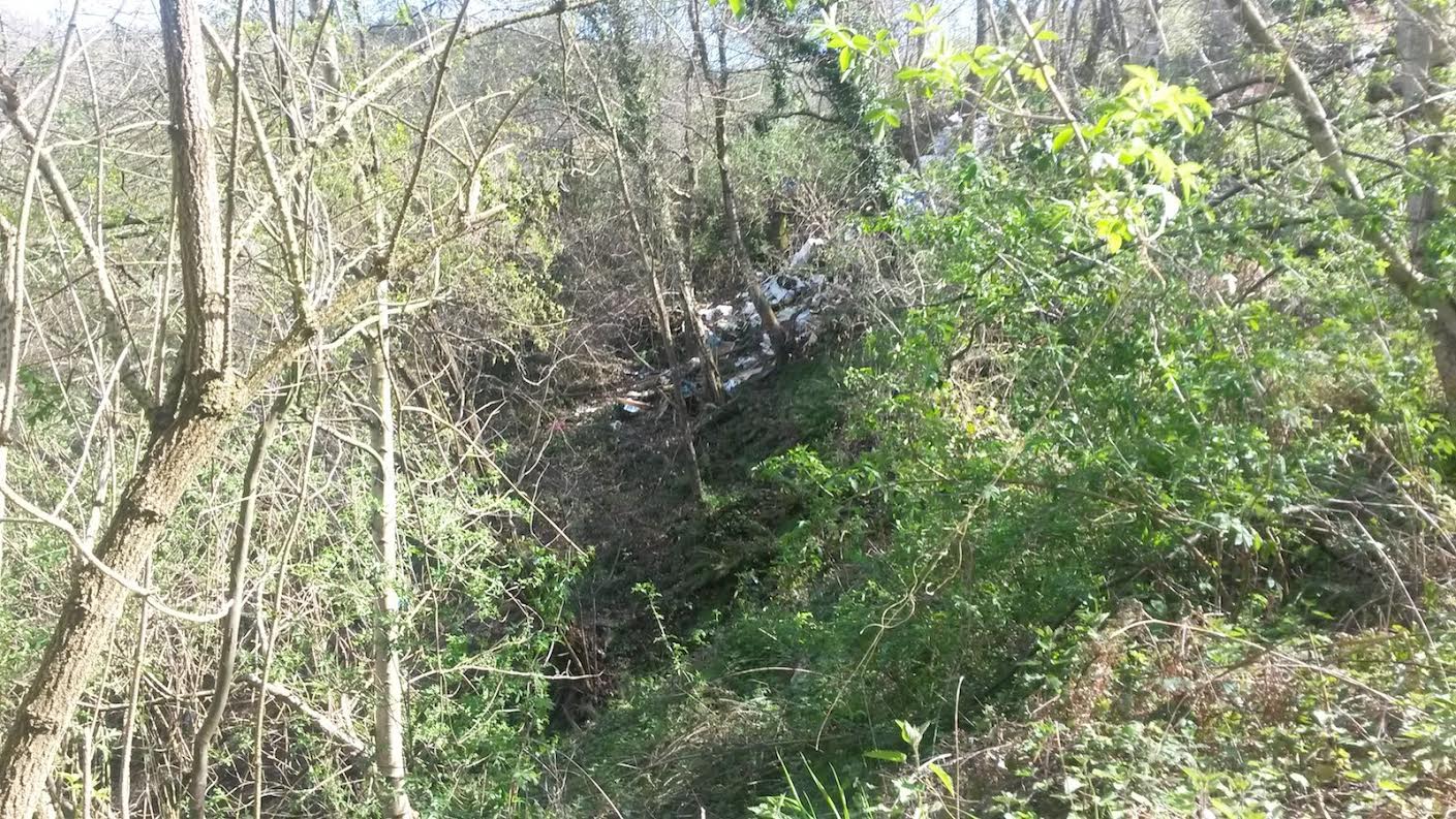 Asturias.  Otro vertedero en un area recreativa en San Martin del Rey Aurelio