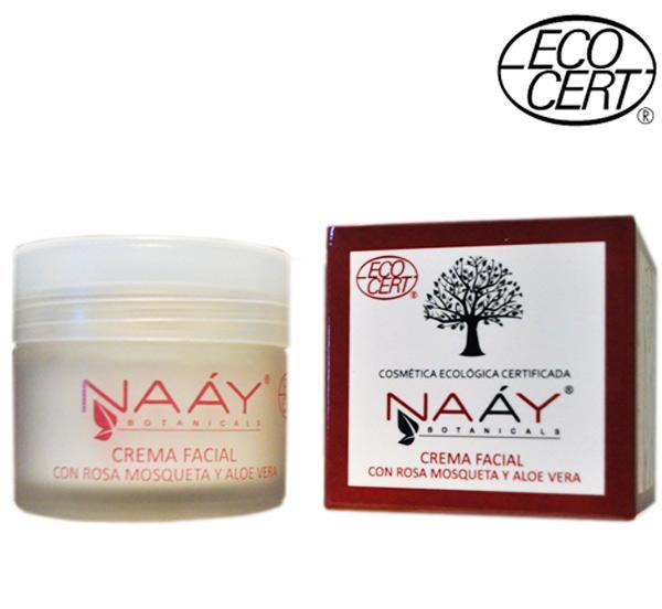 Crema facial con rosa mosqueta y aloe vera ecocert 50 ml NAAY