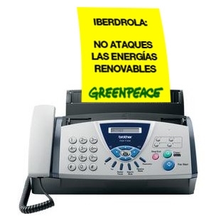 ¡Fax-acción! Pide a Iberdrola que deje de bloquear las energías renovables