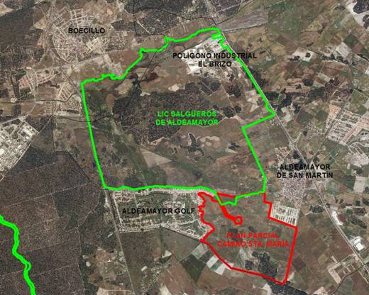 El TSJ de Castilla y León anula 5000 viviendas junto a un espacio natural en Aldeamayor de San Martín