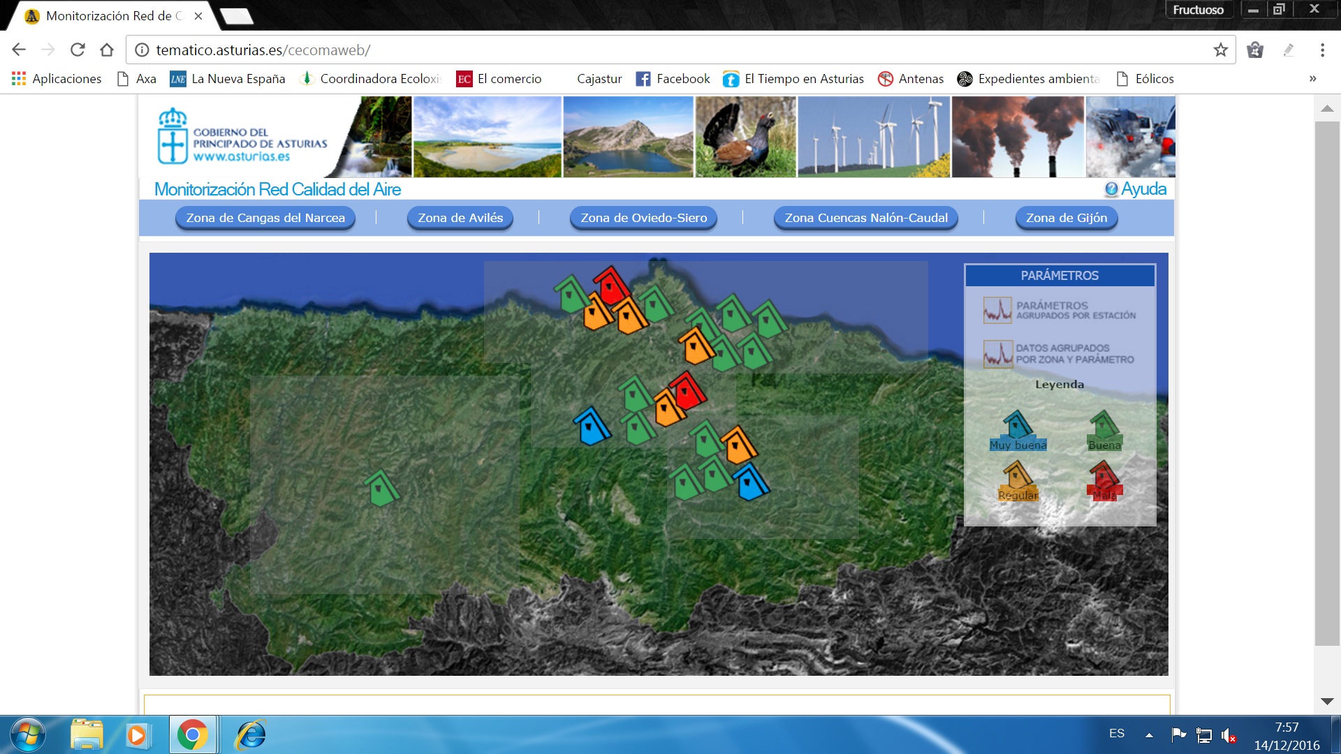 Asturias. Suerte que llueve porque el Principado siguio desaparecido a pesar lo disparada de la contaminación