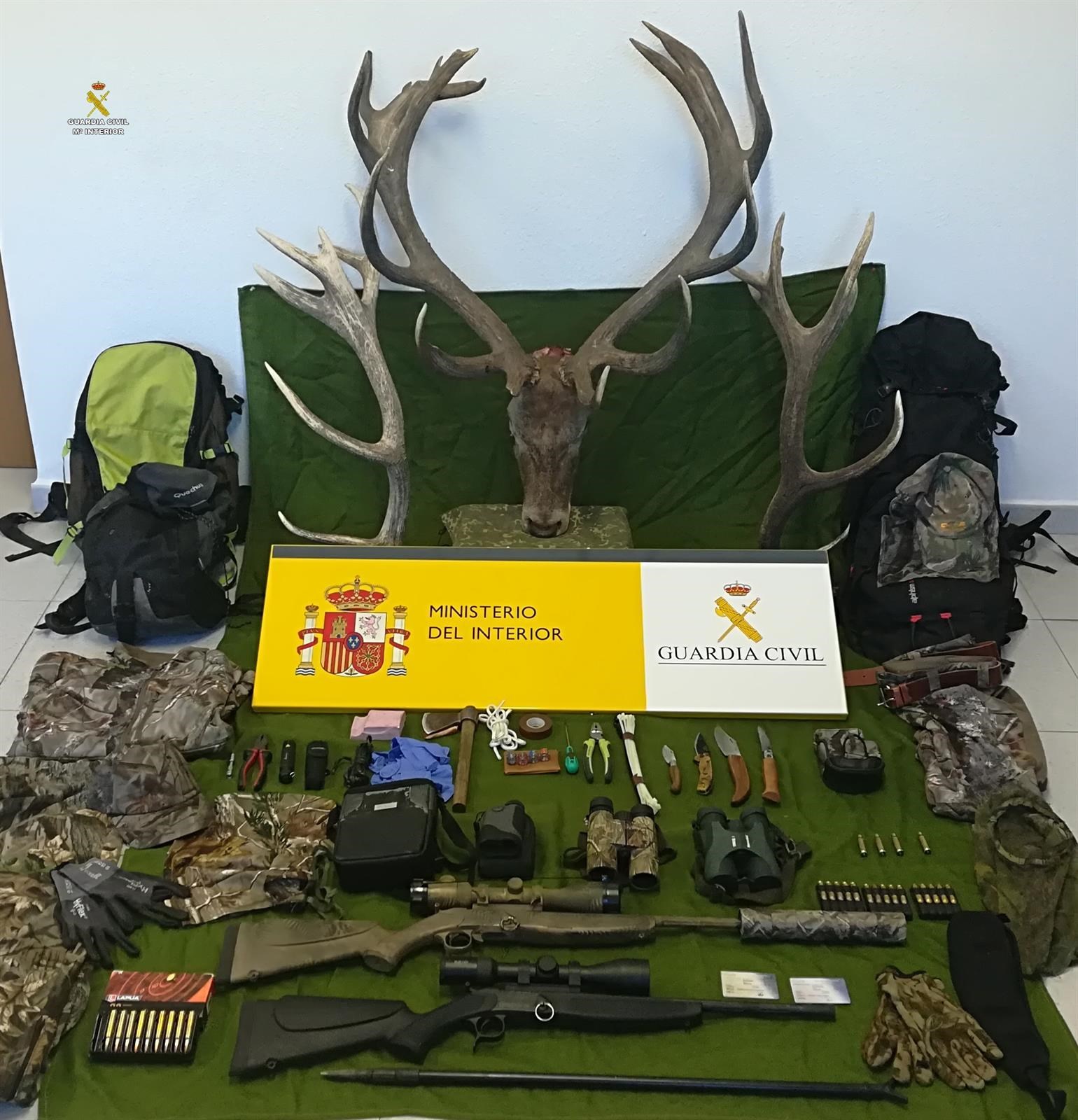 Detenidos cinco cazadores furtivos tras matar un venado en una finca particular de El Pedroso