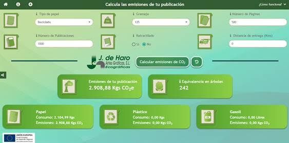 Descubre la calculadora de emisiones de CO2  de J. de Haro Ecográficas