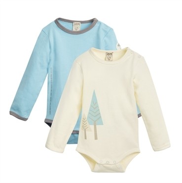 Pack 2 Bodys bebe azul algodón orgánico Living Crafts