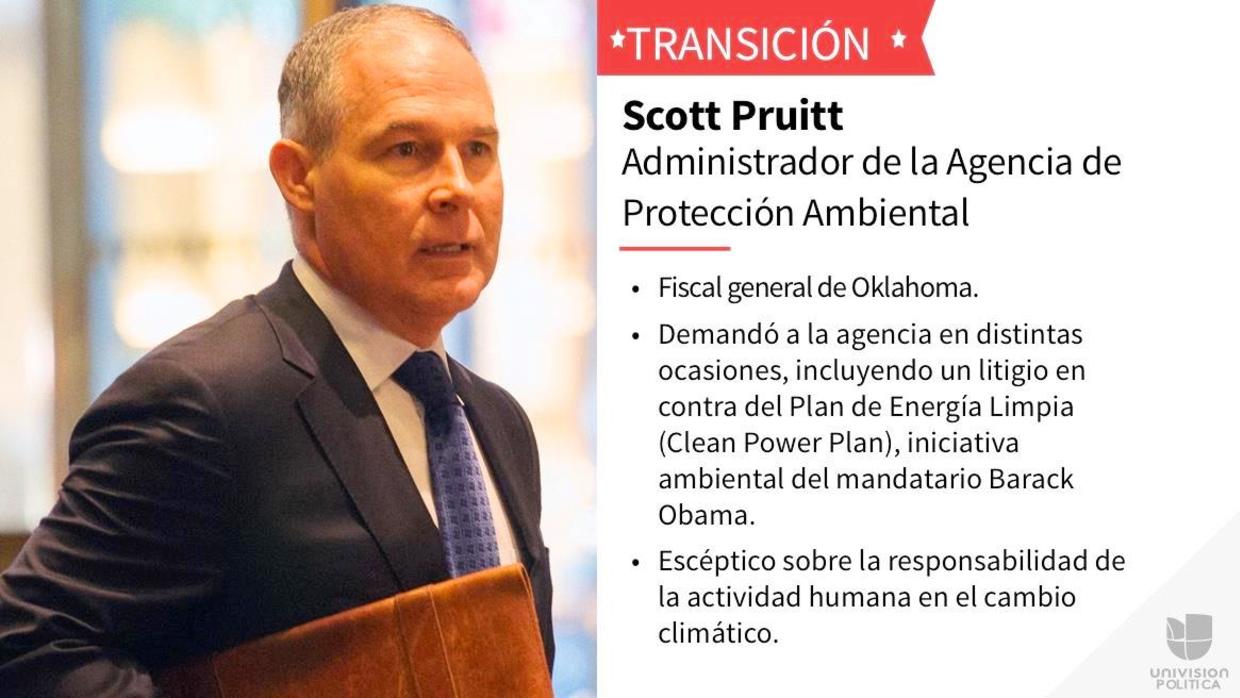 El jefe de la agencia de protección ambiental de Estados Unidos es enemigo de las regulaciones que debe defender