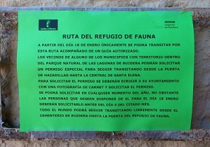 Ciudad Real. Cierre injustificado de la Ruta de las Hazadillas en Ruidera