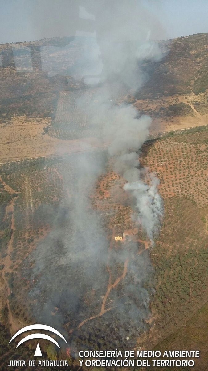 Declarado un nuevo incendio forestal en Guadalcanal (Sevilla)