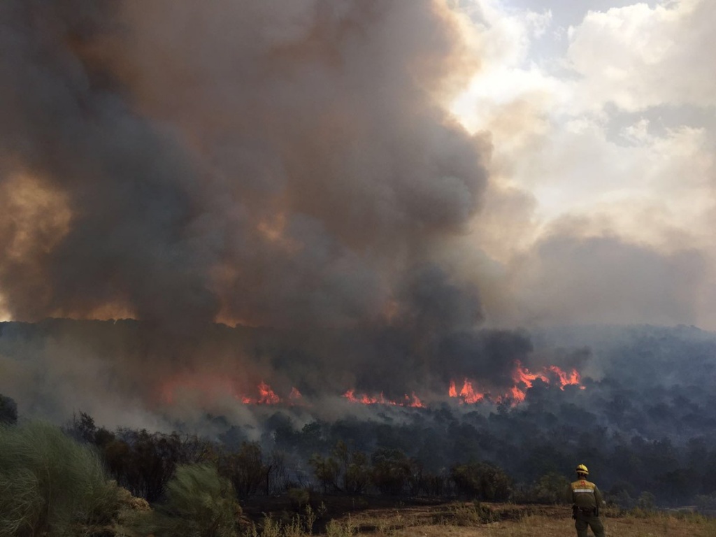 Medio Ambiente destina un helicóptero Kamov con base en Villares de Jadraque al incendio de Uceda