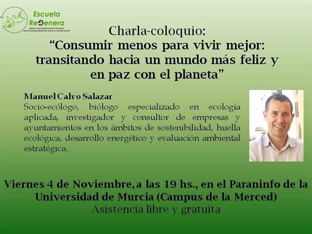 El socio-ecólogo Manuel Calvo expone el viernes la necesidad de alcanzar un consumo sostenible