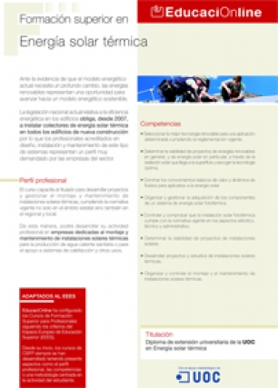 Formación superior en Energía solar térmica