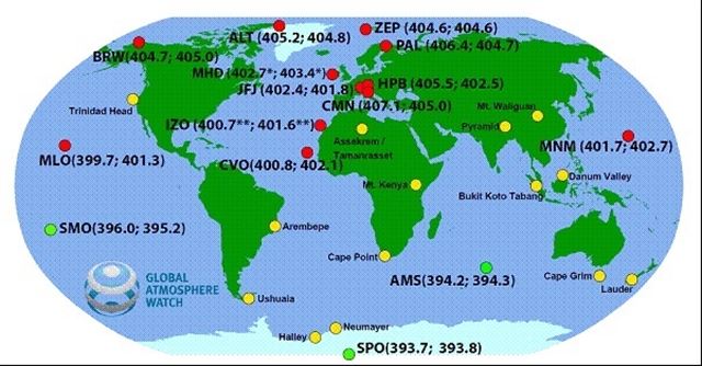 Alarmante concentración sin precedentes de CO2 en el hemisferio norte