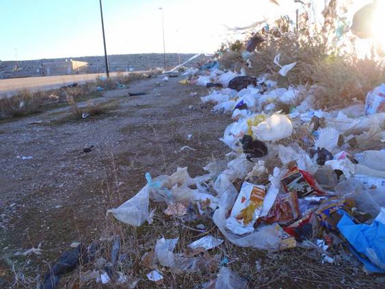 Contaminación de la estepa aragonesa por plásticos del Centro de Tratamiento de Residuos Urbanos de Zaragoza