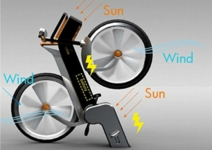 Una bicicleta diseñada en Singapur que produce energía solar y eólica