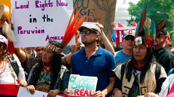 DiCaprio apoya a líderes indígenas ecuatorianos contra el cambio climático