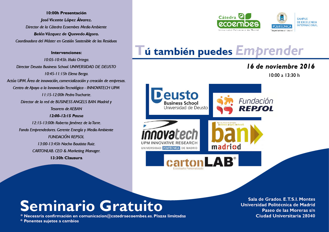 Seminario GRATUITO: Tú también puedes emprender