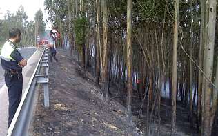 Incendio forestal en Ribadeo (Lugo)