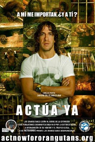 La estrella de fútbol española apoya una campaña de protección de los orangutanes