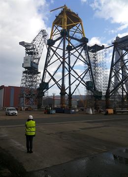 El primer jacket del parque eólico marino de Wikinger para Iberdrola ya está listo