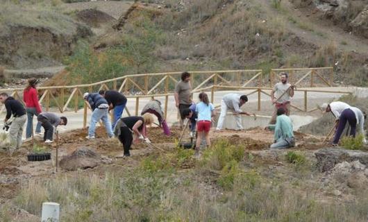 Obra Social CAM y la Fundación Sierra Minera reforestan una balsa de estériles de La Unión (Murcia)
