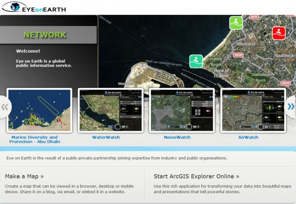 Aplicación que incluye mapas interactivos con información medioambiental a nivel europeo