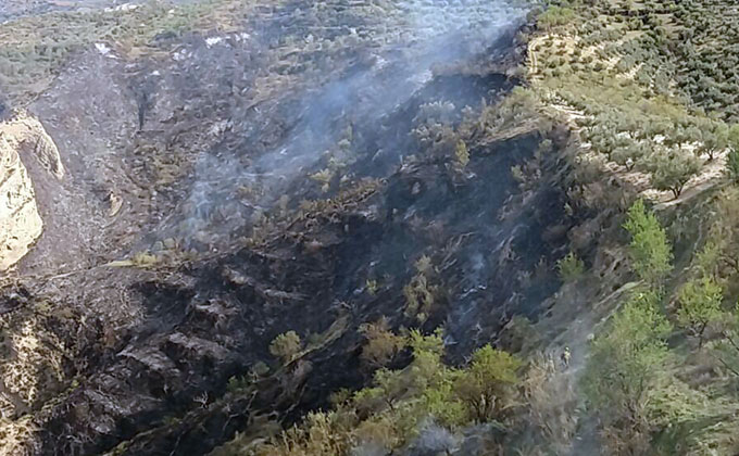 Extinguido el incendio forestal declarado en Quéntar (Granada)