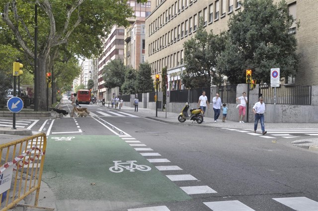Artigas espera que el nuevo carril bici de Sagasta propicie que el centro sea más "saludable y sostenible"