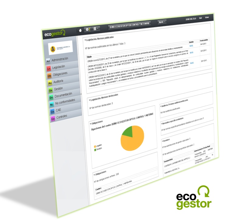 Software ISO 14001 para Sistemas de Gestión Ambiental.