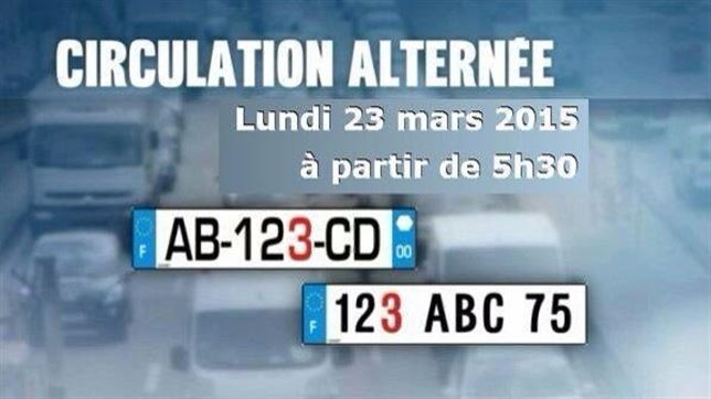 Un 40% menos de vehículos en el primer día de circulación alterna en París