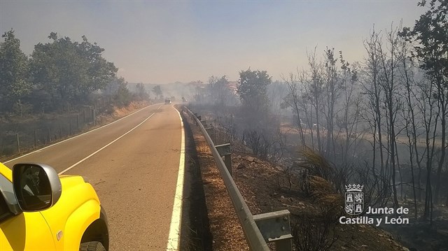 Continúa activo y en nivel 1 el fuego de Sigüeya (León)