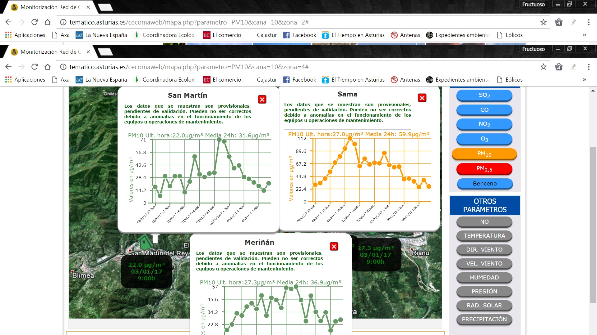 Asturias. En las Cuencas empiezan el año como lo acabaron muy contaminadas