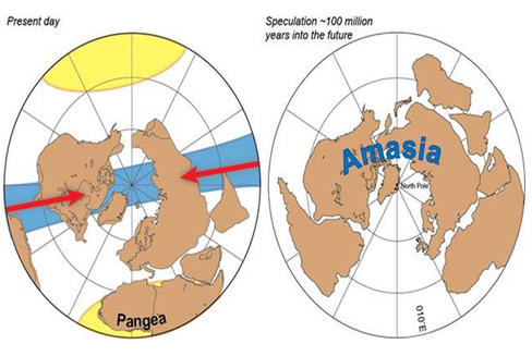 La unión de Asia y Norteamérica ocuparía el centro del futuro supercontinente Amasia