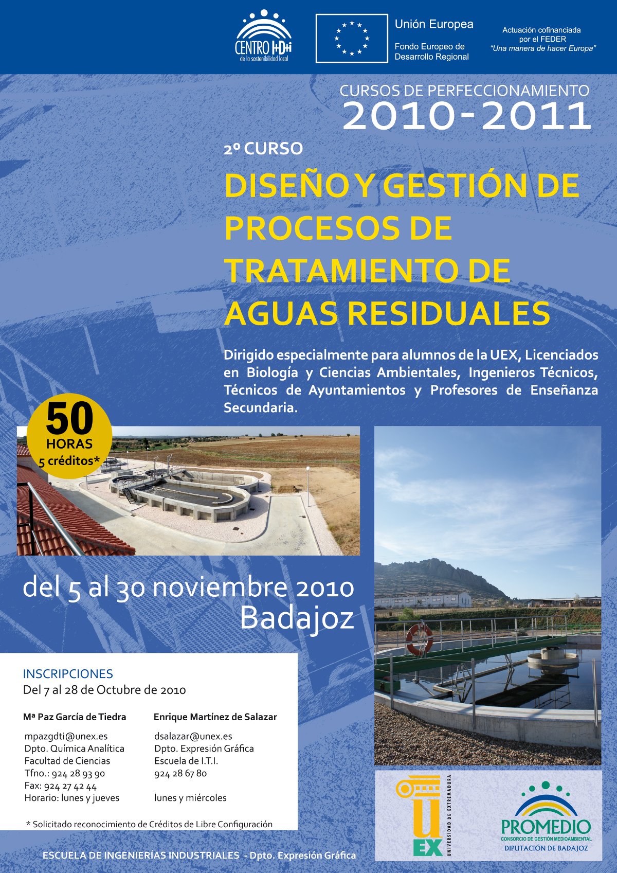 Promedio y la Universidad de Extremadura organizan un curso de especialización en aguas residuales