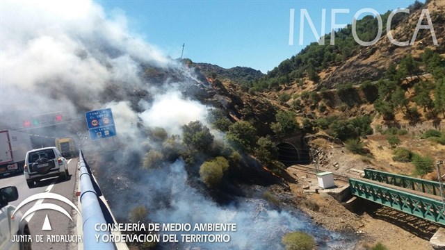 Controlado el incendio de Ciudad Real que afecta a la localidad de Santa Elena (Jaén)