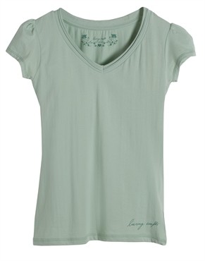 Camiseta manga corta mujer Living Crafts algodón orgánico verde suave