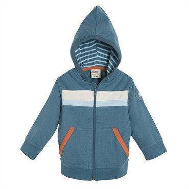 Chaqueta azul con capucha algodón orgánico Living Crafts