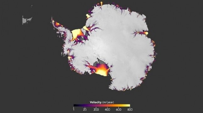 Nuevo mapa satélite mide la descarga de hielo en la Antártida