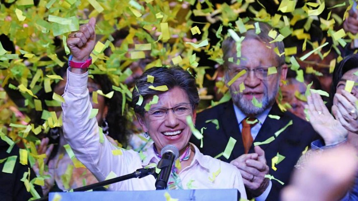La candidata ecologista Claudia López se convierte en la primera alcaldesa de Bogotá
