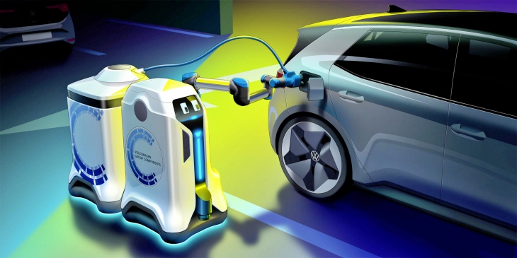 Volkswagen y su robot que carga un coche eléctrico basado en la innovación