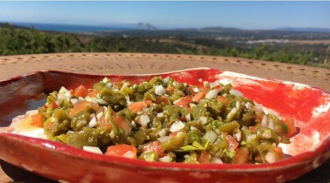 Ensalada de pimientos verdes asados