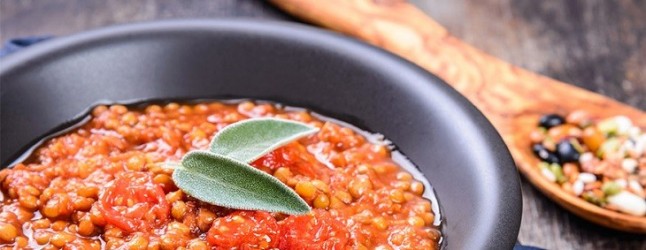 Enchilada de lentejas sin carne