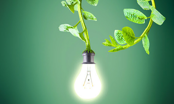 Tecnología verde para con luz solar convertir el agua y CO2 en productos químicos limpios