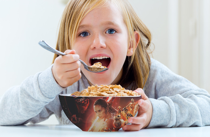 Ojito con los productos de desayuno publicitados para los más pequeños