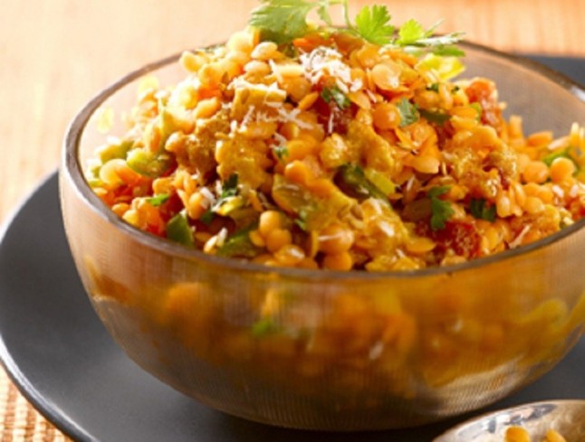 Guiso indio de lentejas con especias
