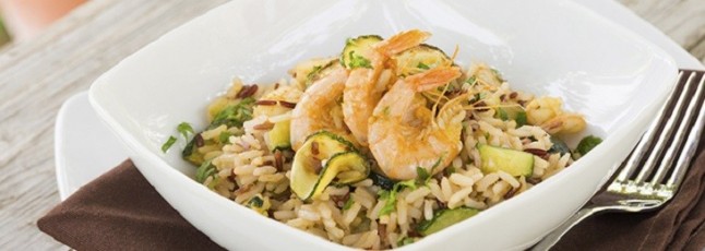 Risotto de frutos de mar y calabacín