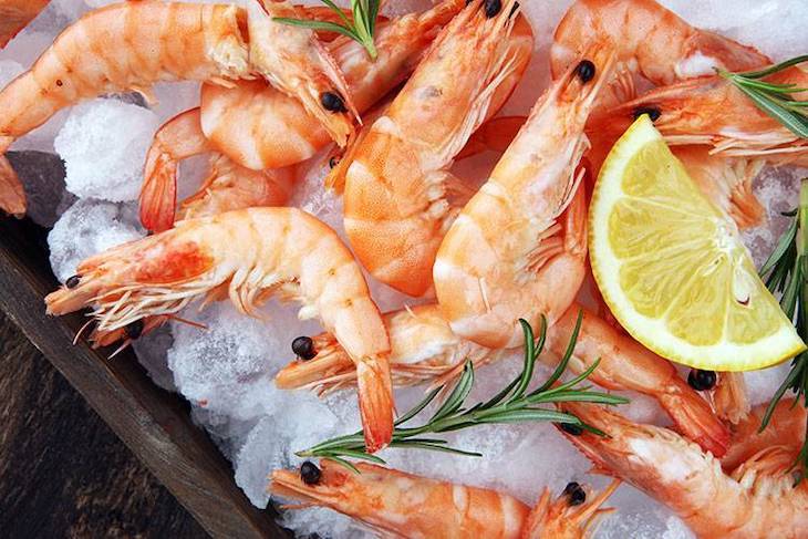 Cabezas de gambas en Navidad
