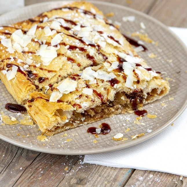 Strudel vegano de manzana y coco