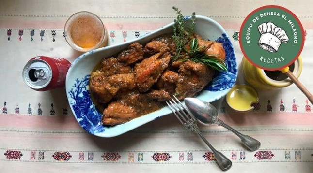 Pollo a la cerveza con miel